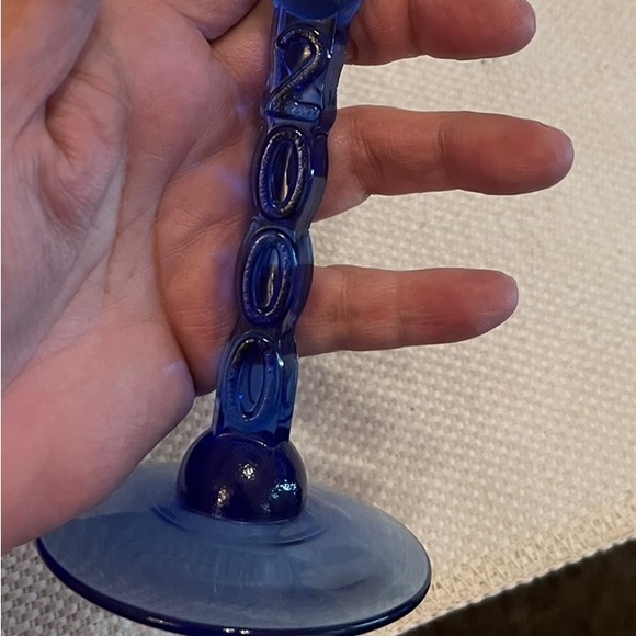 Twisted Stem Champagne Flute’s, Cobalt Blue 2000 set of 2 - Picture 2 of 6